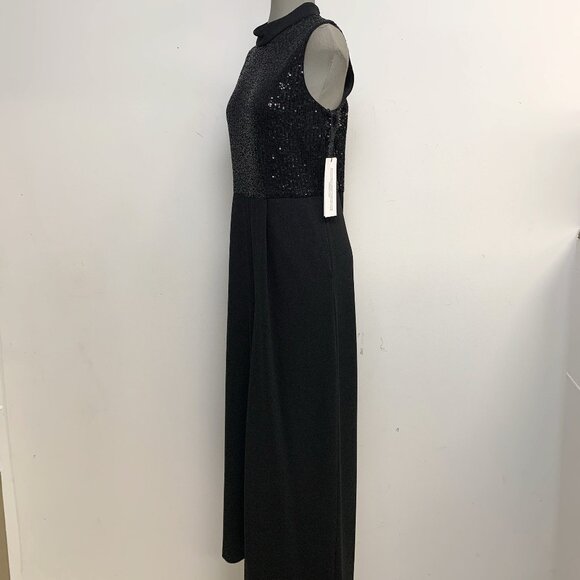 NEW Calvin Klein Elegant Jumpsuit Black Sequined Top Formal Party Romper - Picture 6 of 6